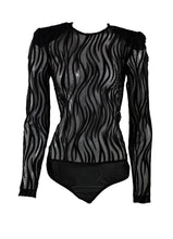 Load image into Gallery viewer, Sheer Zebra Bodysuit
